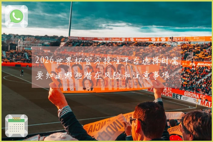 2026世界杯官方投注平台选择时需要知道哪些潜在风险和注意事项
